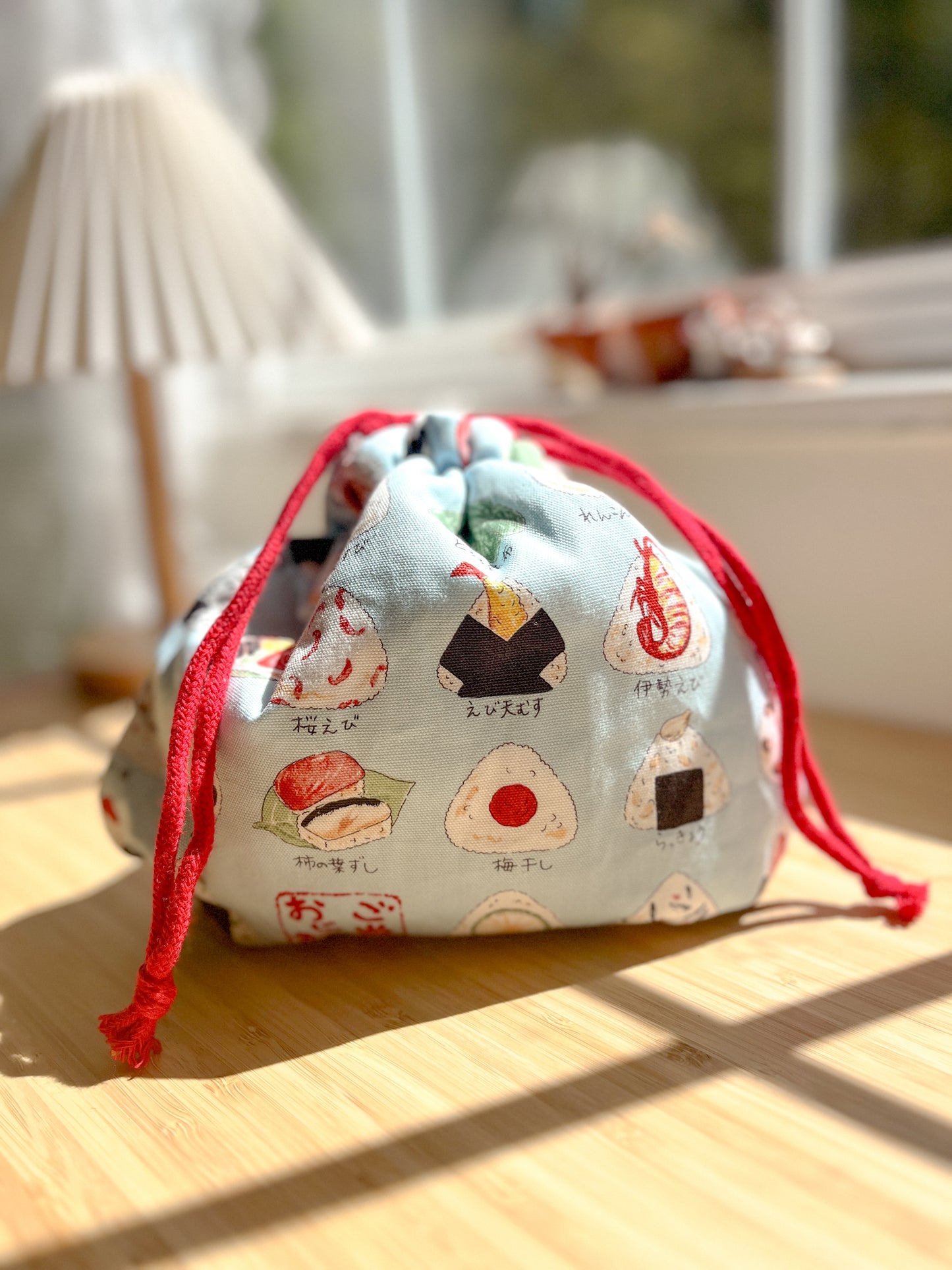 Handmade Onigiri Drawstring Purse・お握り