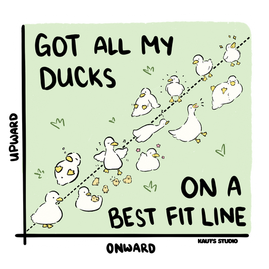 Ducks on a Best Fit Line Sticker